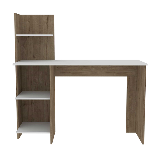 FM Furniture Tecoa 47.2-in W White and Pine Computer Desk