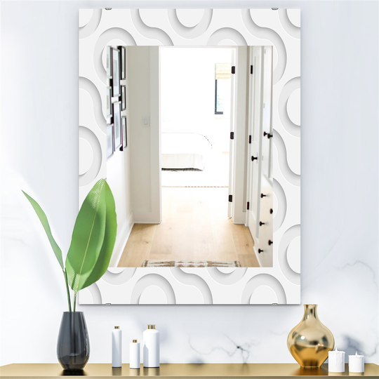 Designart 35.4-in x 23.6-in White Scandinavian Mirror