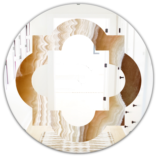 Designart Canada Round 24-in L x 24-in W Marbled Geode Polished Wall Mirror