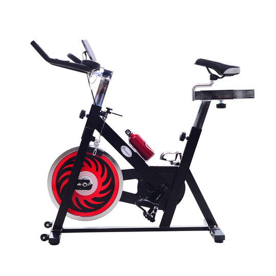 Soozier Black and Red Indoor Cycling Bike with LCD Screen