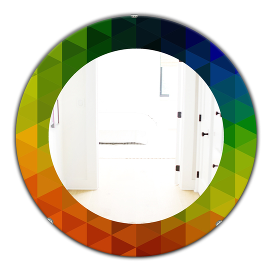 Designart 24-in x 24-in Orange Triangular Colourfields Modern Mirror