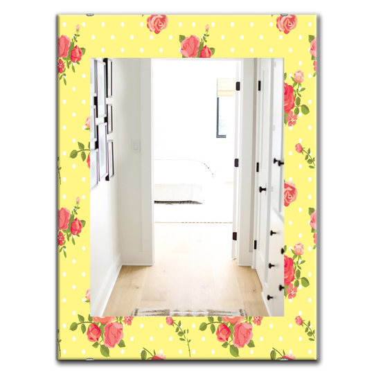 Designart 35.4-in x 23.6-in Yellow and Gold Moods Traditional Mirror
