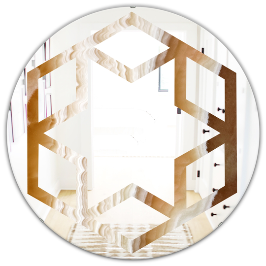 Designart Canada Round 24-in L x 24-in W Marbled Geode Modern Polished Wall Mirror