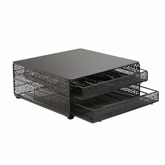 Mind Reader Black 2-Drawer 72-Capacity Coffee Pod Case