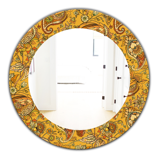 Designart 24-in x 24-in Orange /Yellow Moods Bohemian and Eclectic Mirror