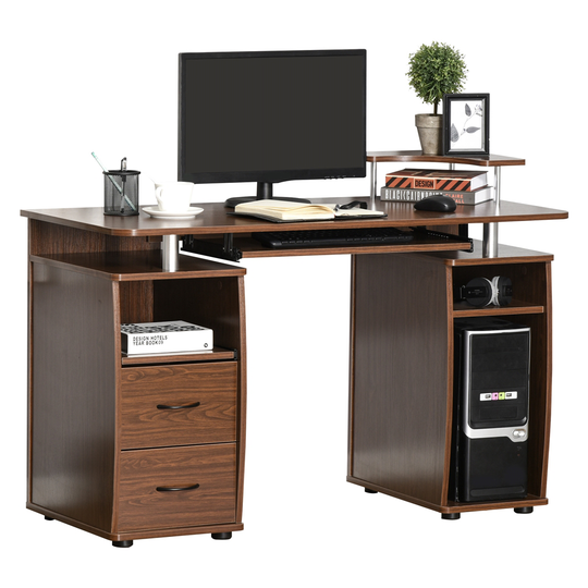 HomCom 47.24-in Brown Modern/Contemporary Computer Desk