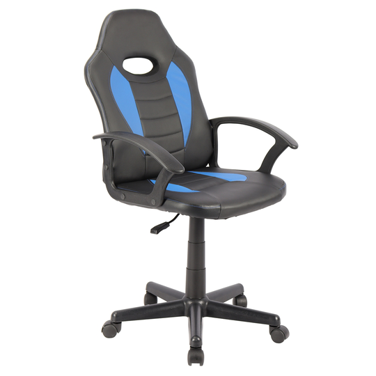 WHI Blue and Black Contemporary Adjustable Height Swivel Desk Chair