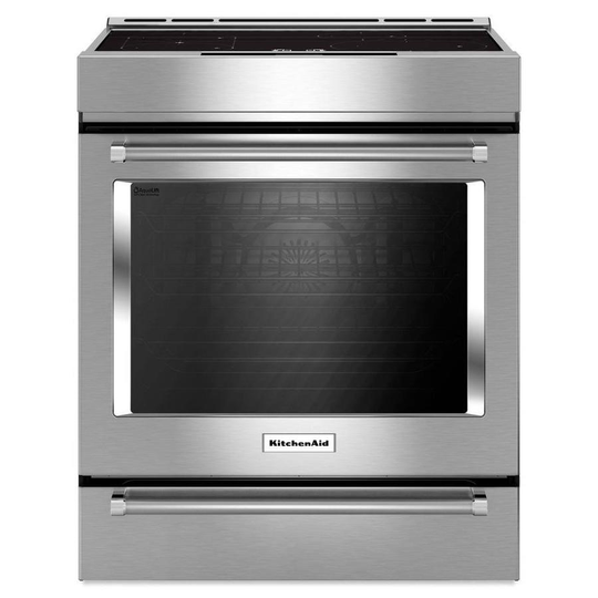 KitchenAid 30-in 7.1-cu ft Slide In Induction Range with Self-Cleaning Convection Oven (Stainless Steel)