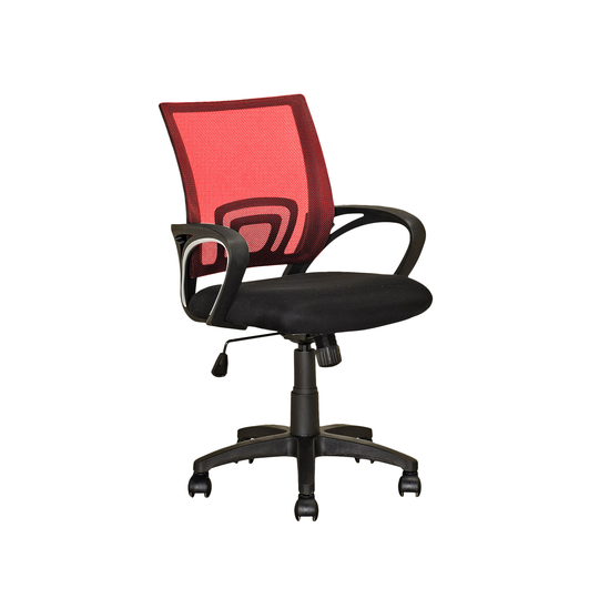 CorLiving 18.50-in x 18.25-in Contoured Red Mesh Back Office Chair
