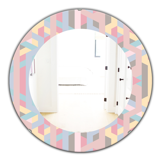 Designart Canada 24-in L x 24-in W Round Pink Pastel Dreams Polished Wall Mirror