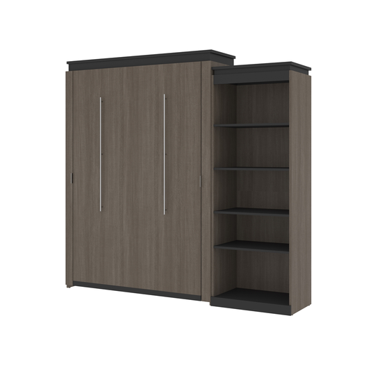 Bestar Orion Queen Murphy Bed with Integrated Storage (Bark grey & Graphite)