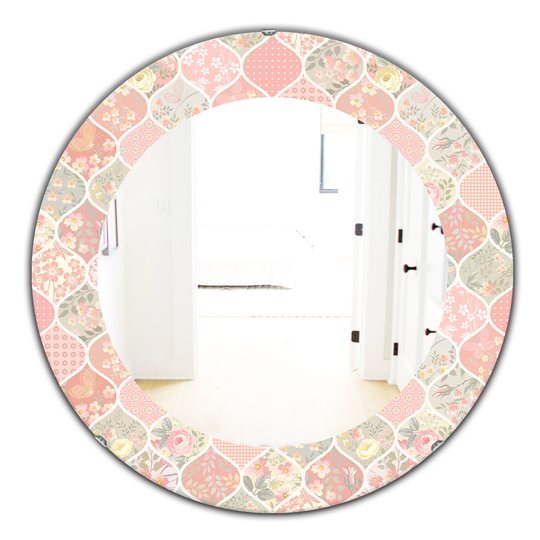 Designart 24-in x 24-in Pink Blossom Traditional Mirror