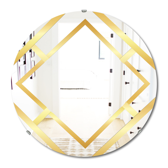 Designart Canada 24-in L x 24-in W Round Gold Glam Polished Wall Mirror
