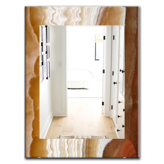 Designart Canada 35.4-in L x 23.6-in W Rectangle Marbled Geode Traditional Polished Wall Mirror