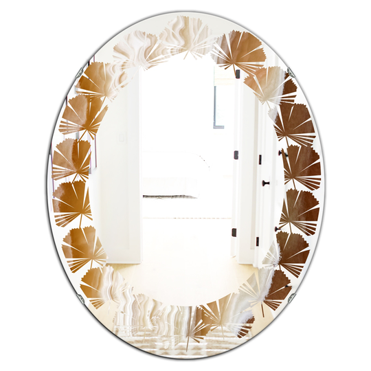 Designart Canada 31.5-in L x 23.7-in W Oval Marbled Geode Modern Polished Wall Mirror