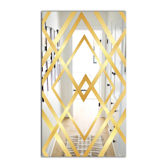Designart Canada 23.6-in W x 35.4-in L Gold Rectangle Polished Wall Mirror