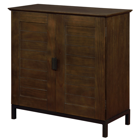 WHI Modern Sideboard Cabinet - 3-Shelf and 2-Door - Walnut Finish
