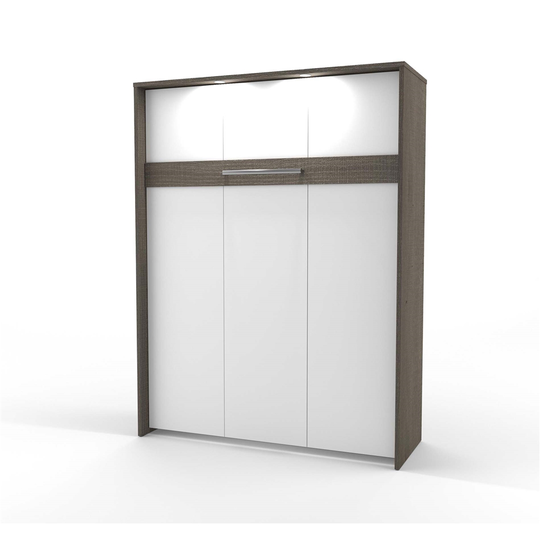 Bestar Cielo Bark Grey & White Queen Murphy Bed