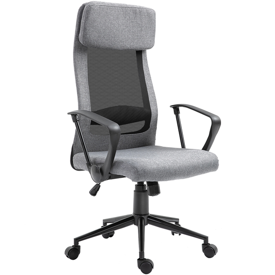Vinsetto Contemporary Swivel Adjustable Height Grey Office Chair