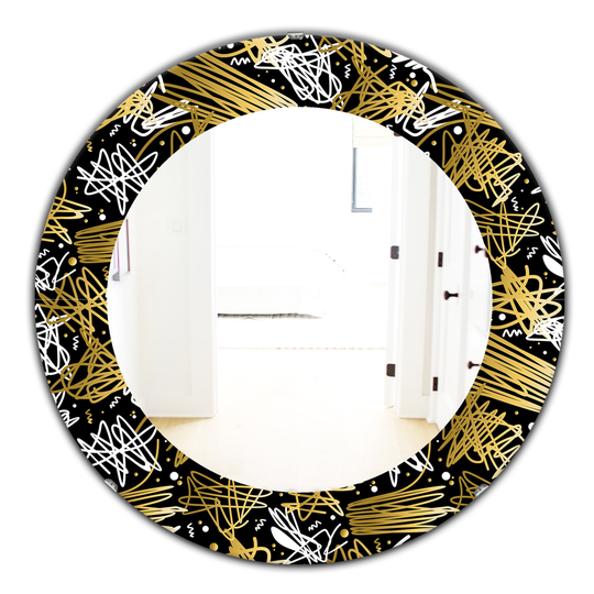 Designart 24-in x 24-in Black Obsidian Impressions Modern Mirror