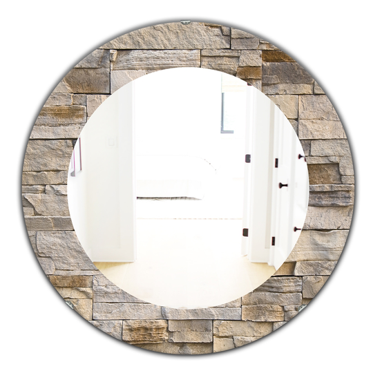 Designart 24-in x 24-in Yellow/Gold Stone Modern Mirror