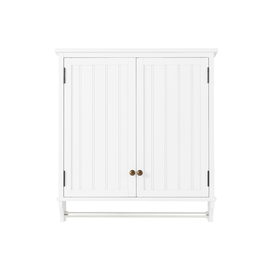 Alaterre Dover 27-in W x 29-in H x 8-in D White Bathroom Wall Cabinet with Towel Rod
