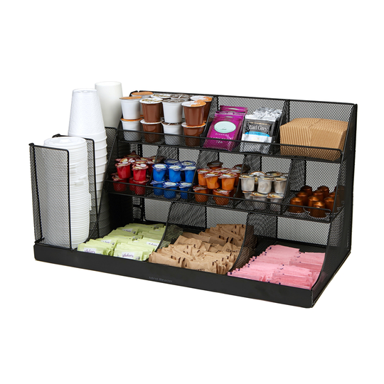 Mind Reader Black 14-Compartment 3-Tier Coffee Organizer