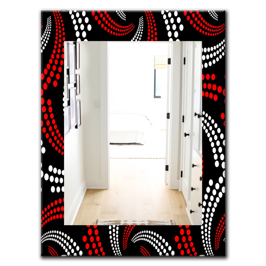 Designart Canada 35.4-in L x 23.6-in W Rectangle Red Obsidian Impressions Polished Wall Mirror