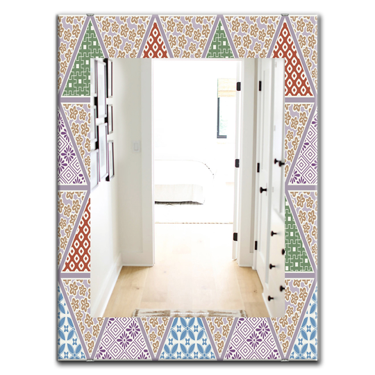 Designart Canada 35.4-in L x 23.6-in W Rectangle Multicolour Traditional Patterns Polished Wall Mirror