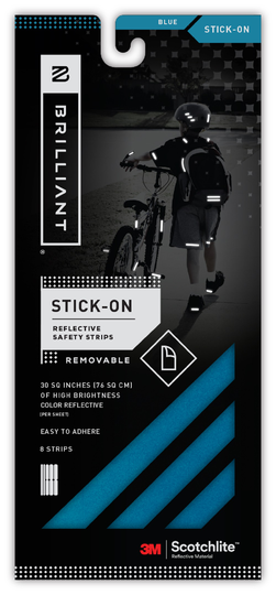 Brilliant Spacio Innovations Inc. Reflective Strips Stick-On - Blue - 8 Strips