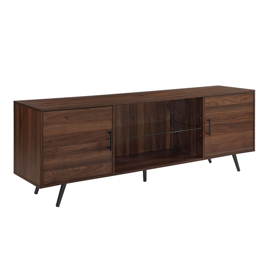 Walker Edison Mid-Century TV Cabinet - 70-in x 24-in - Dark Walnut