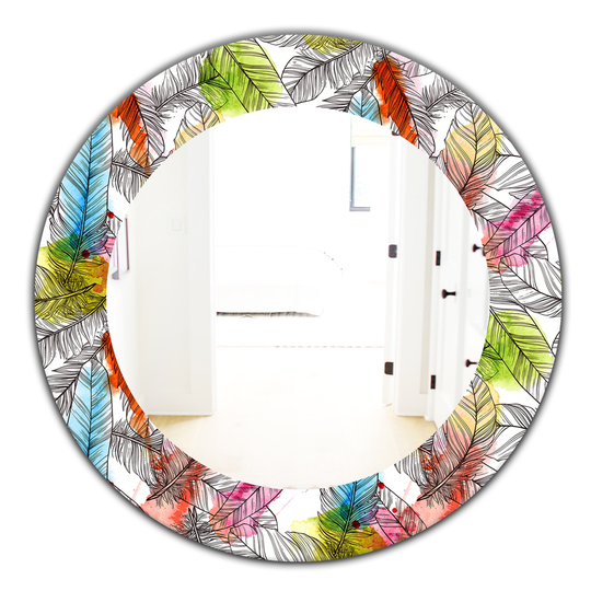 Designart 24-in x 24-in White Tropical Mood Bright Bohemian and Eclectic Mirror