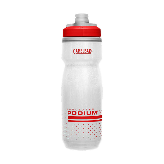 Camelbak Podium Chill 620ml Water Bottle - 620ml/21oz} - Fiery Red-White