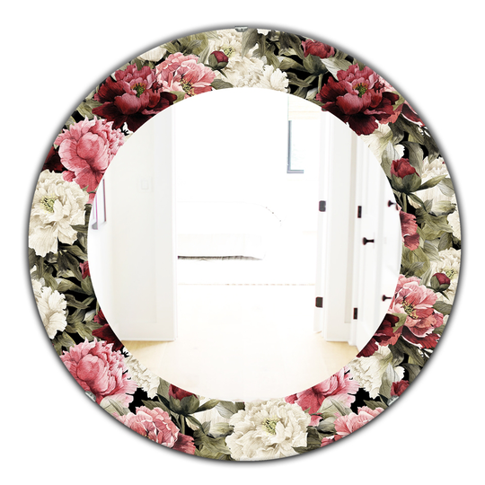 Designart 24-in x 24-in Pink Obsidian Bloom Traditional Mirror