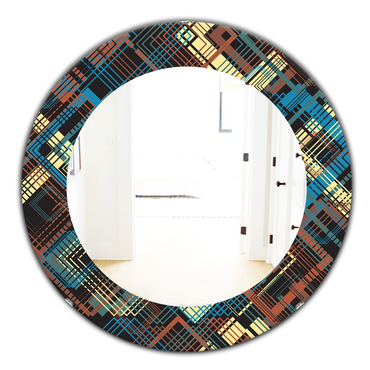 Designart Canada 24-in L x 24-in W Round Obsidian Impressions Bohemian Polished Wall Mirror