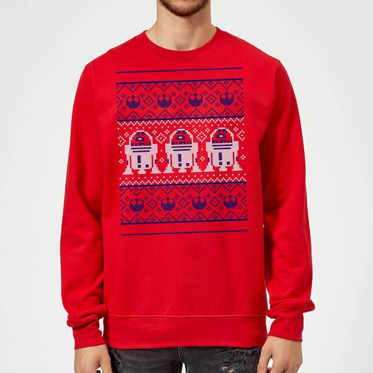 Star Wars R2D2 Christmas Knit Red Christmas Jumper - S