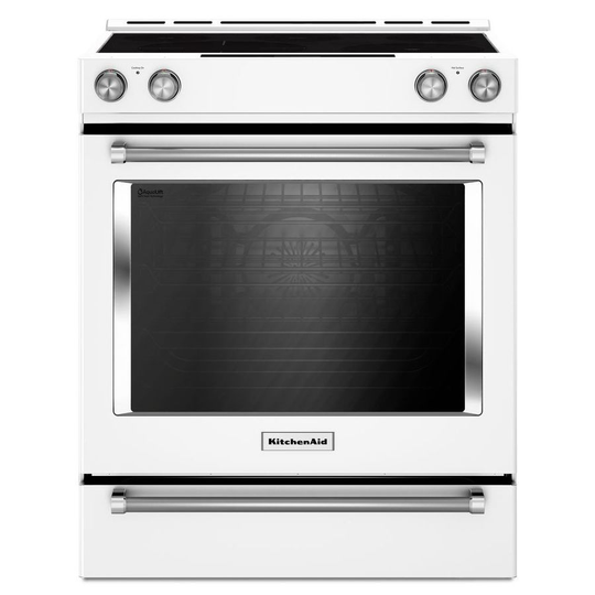 KitchenAid 30-in 7.1 cu ft Electric Range with Self-cleaning Convection Oven (White)