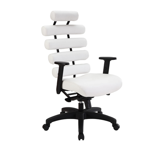 Plata Import Plata Decor Moon High Back Executive Office Chair - White and Black