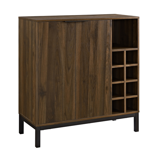 Walker Edison Modern Wine Storage Cabinet - 34-in - Dark Walnut