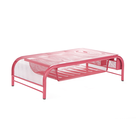 Mind Reader 20-in Pink Traditional Adjustable Monitor Stand with 1-Drawer