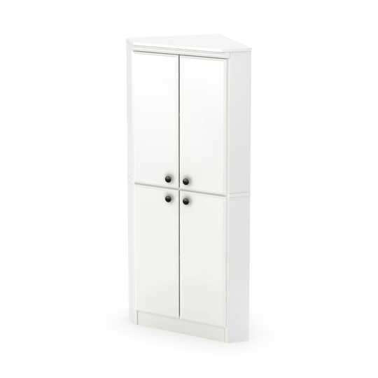 South Shore Furniture Morgan 4-Door Pure White Corner Armoire
