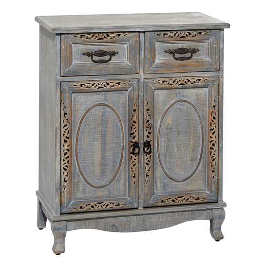 Uma Enterprises Gray Asian Hardwood 2-Drawer Accent Chest