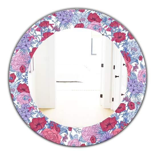 Designart 24-in x 24-in Purple/Pink Blossom Bohemian and Eclectic Mirror