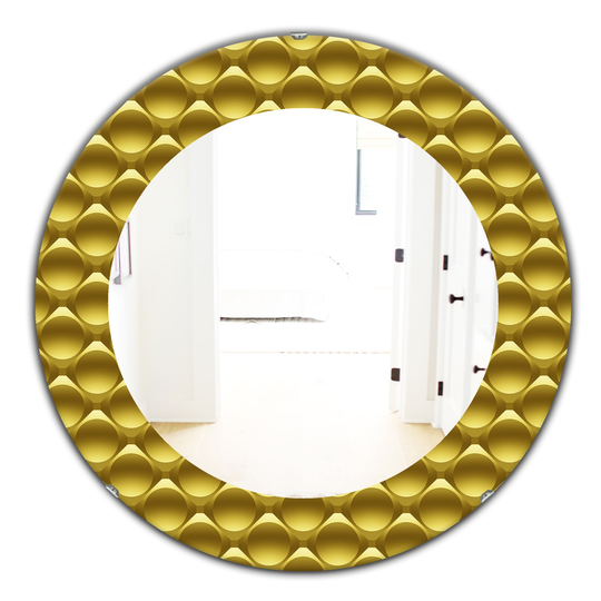 Designart 24-in x 24-in Yellow and Gold Moods Glam Wall Mirror