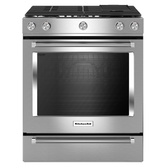 KitchenAid 30-in 5-Burner Convection Single Oven Dual Fuel Range (Stainless Steel)