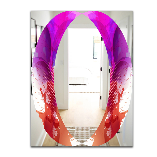 Designart Colorful Element Rectangular 35.4-in L x 23.6-in W Polished Country Pink Wall Mounted Mirror