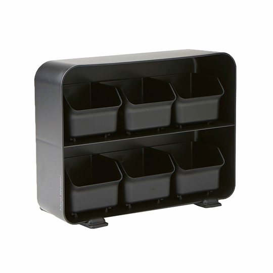 Mind Reader Black Coffee Organizer with 6 Removable Drawers