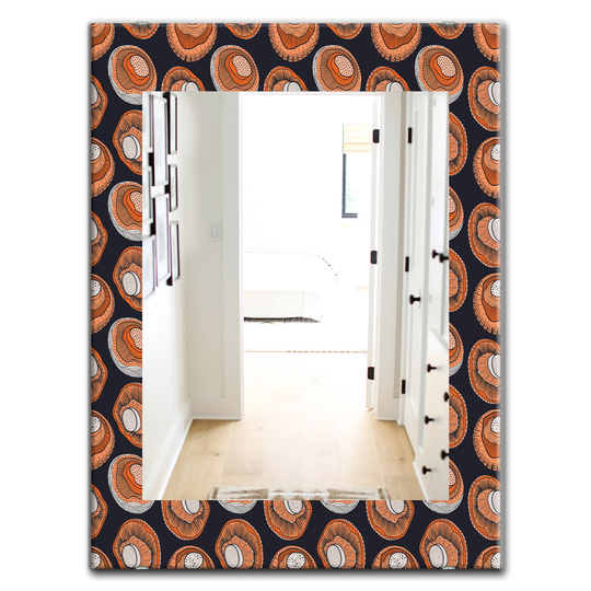 Designart 35.4-in x 23.6-in Black Champignons Pattern Modern Mirror