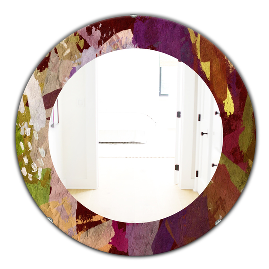 Designart Canada 24-in L x 24-in W Round Purple Psychedelic Matte Polished Wall Mirror