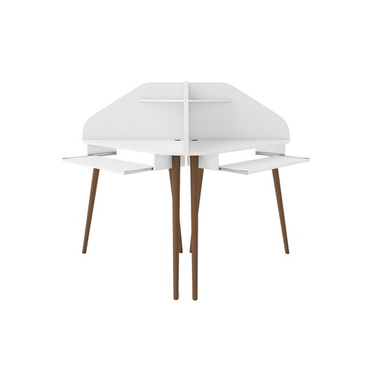 Manhattan Comfort Bradley Cubicle Section Desk - 62.62-in - White - 2-Piece